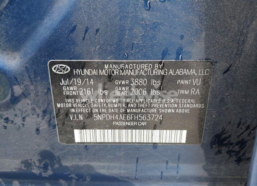 Photo 9 of 2015 Hyundai Elantra SE (VIN 5NPDH4AE6FH563724)