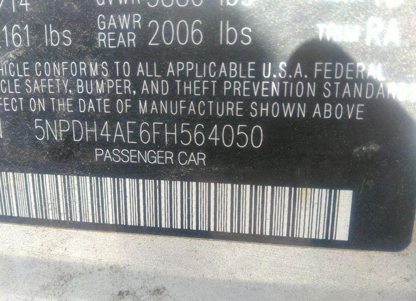 Photo 9 of 2015 Hyundai Elantra SE (VIN 5NPDH4AE6FH564050)