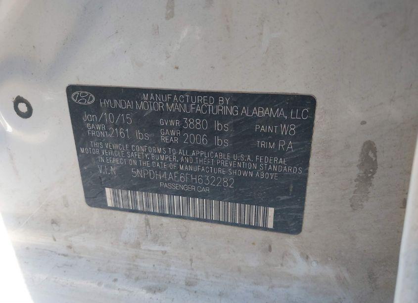 Photo 9 of 2015 Hyundai Elantra SE (VIN 5NPDH4AE6FH632282)