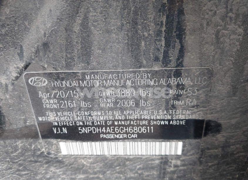 Photo 9 of 2016 Hyundai Elantra SE (VIN 5NPDH4AE6GH680611)