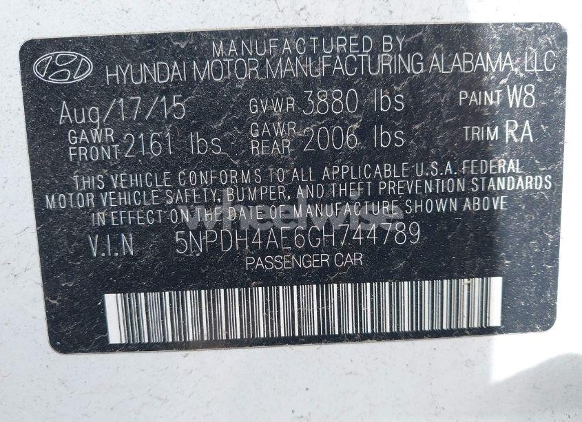 Photo 9 of 2016 Hyundai Elantra SE (VIN 5NPDH4AE6GH744789)