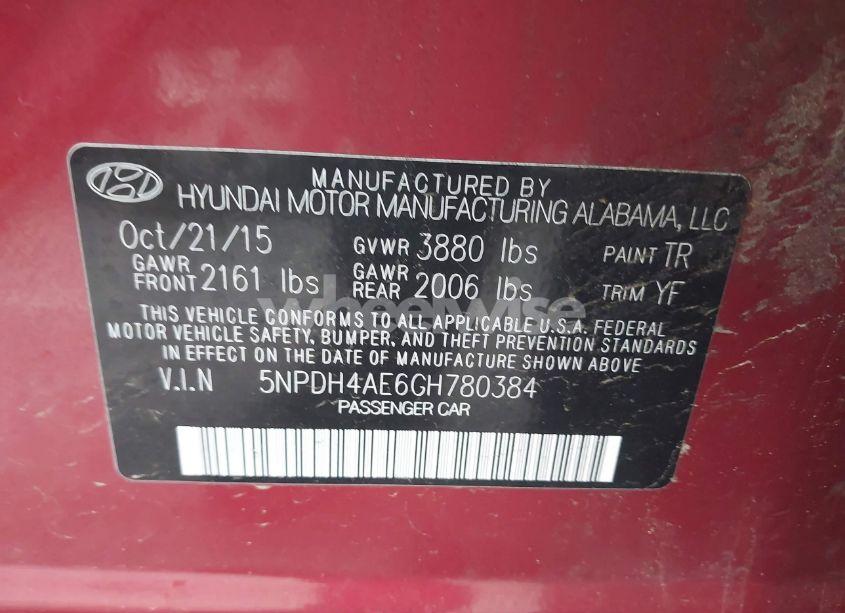 Photo 9 of 2016 Hyundai Elantra SE (VIN 5NPDH4AE6GH780384)