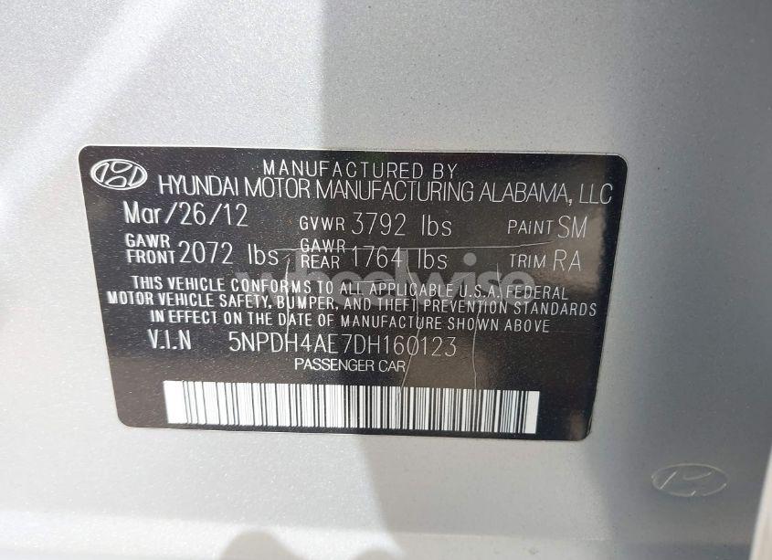 Photo 9 of 2013 Hyundai Elantra GLS (VIN 5NPDH4AE7DH160123)