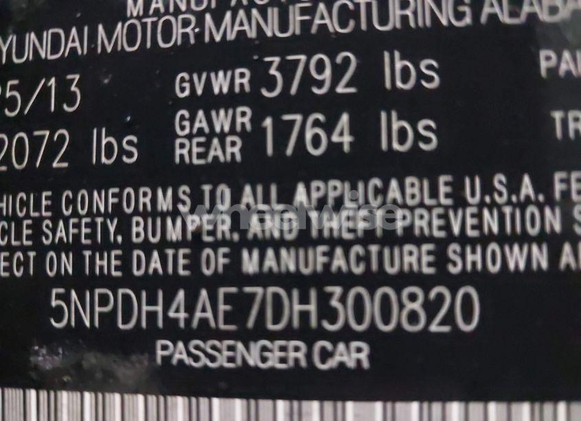 Photo 9 of 2013 Hyundai Elantra GLS (VIN 5NPDH4AE7DH300820)