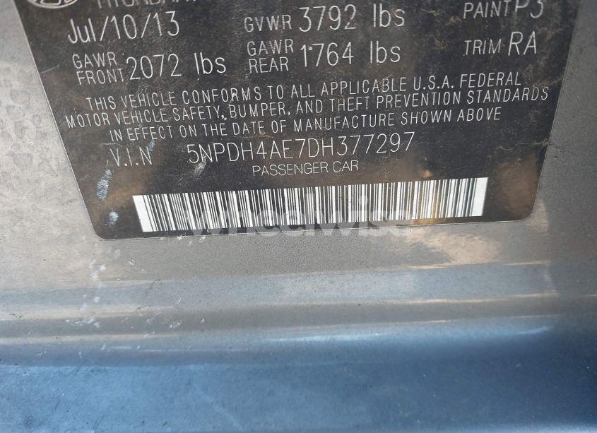 Photo 9 of 2013 Hyundai Elantra GLS (VIN 5NPDH4AE7DH377297)