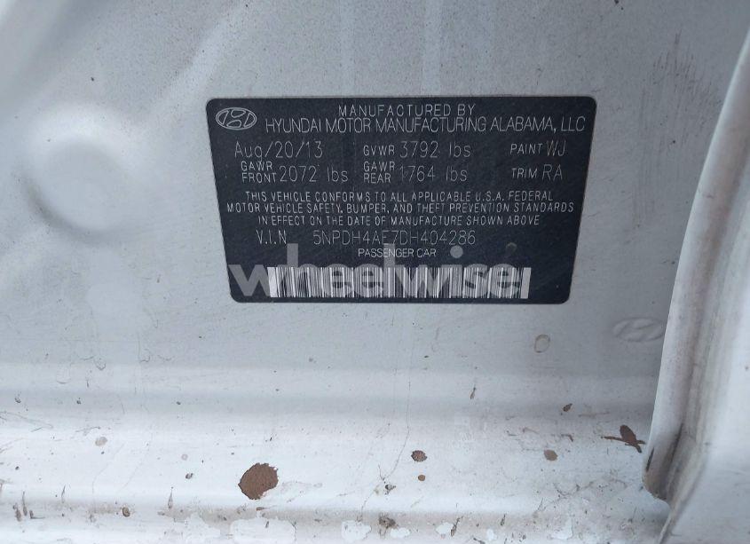 Photo 9 of 2013 Hyundai Elantra GLS (VIN 5NPDH4AE7DH404286)