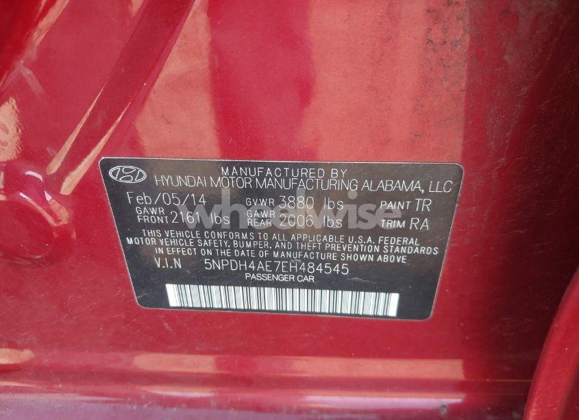 Photo 9 of 2014 Hyundai Elantra SE (VIN 5NPDH4AE7EH484545)