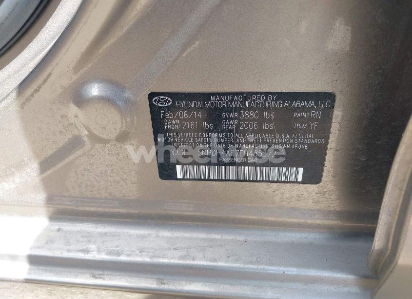 Photo 9 of 2014 Hyundai Elantra SE (VIN 5NPDH4AE7EH485372)