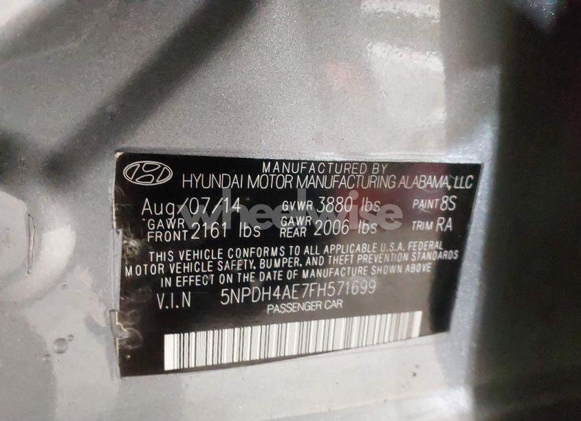 Photo 9 of 2015 Hyundai Elantra SE (VIN 5NPDH4AE7FH571699)