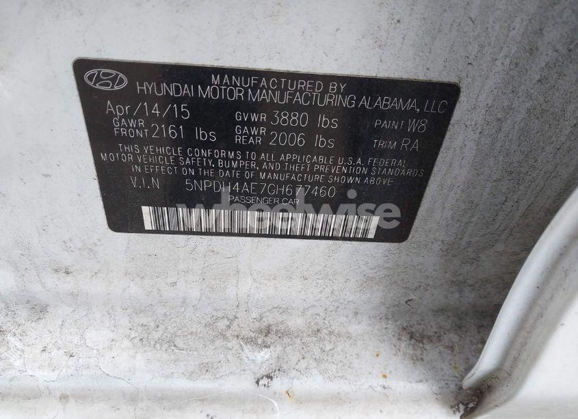 Photo 9 of 2016 Hyundai Elantra SE (VIN 5NPDH4AE7GH677460)