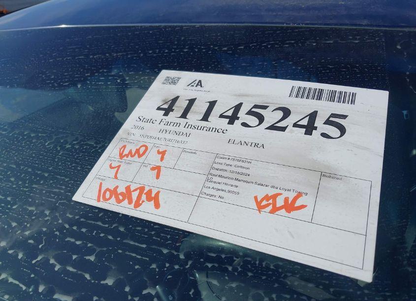 Photo 18 of 2016 Hyundai Elantra SE (VIN 5NPDH4AE7GH716337)