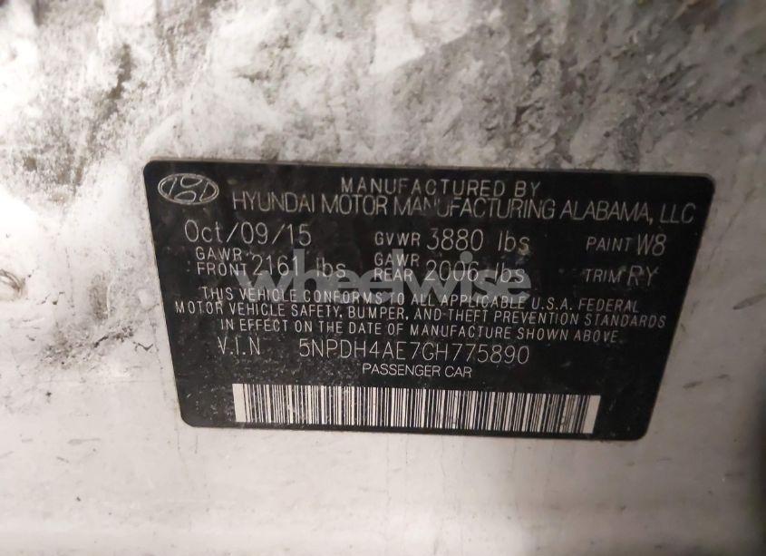 Photo 9 of 2016 Hyundai Elantra VALUE EDITION (VIN 5NPDH4AE7GH775890)