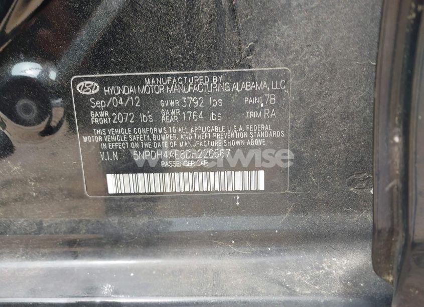 Photo 9 of 2013 Hyundai Elantra GLS (VIN 5NPDH4AE8DH220667)