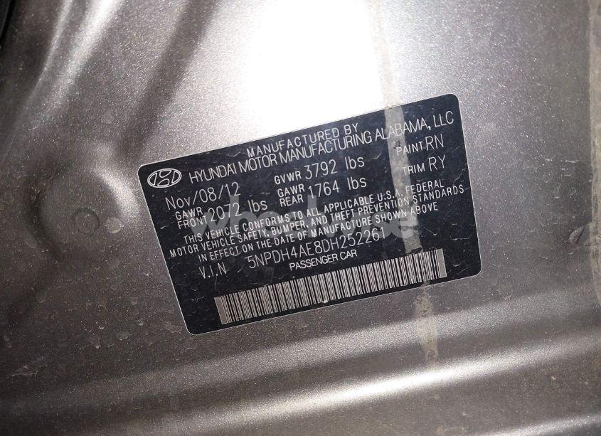 Photo 8 of 2013 Hyundai Elantra LIMITED (VIN 5NPDH4AE8DH252261)