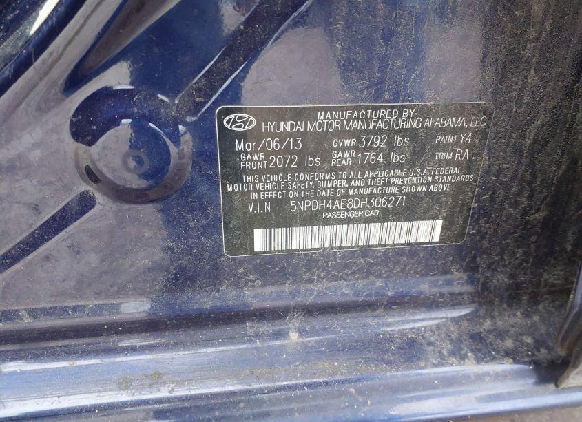 Photo 9 of 2013 Hyundai Elantra GLS (VIN 5NPDH4AE8DH306271)