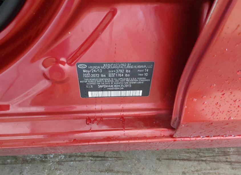 Photo 9 of 2013 Hyundai Elantra GLS (VIN 5NPDH4AE8DH353915)
