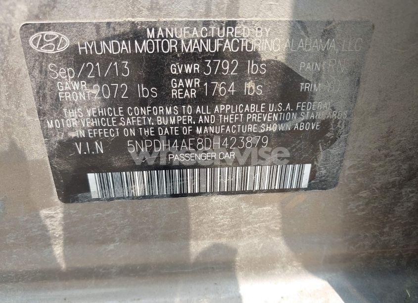 Photo 9 of 2013 Hyundai Elantra GLS (VIN 5NPDH4AE8DH423879)