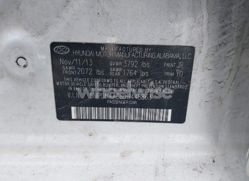 Photo 9 of 2013 Hyundai Elantra GLS (VIN 5NPDH4AE8DH448863)