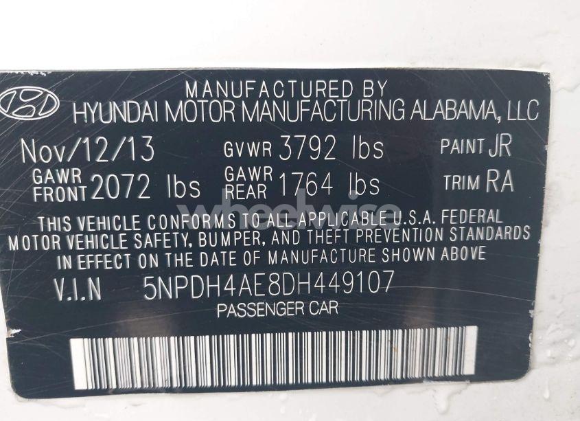 Photo 9 of 2013 Hyundai Elantra GLS (VIN 5NPDH4AE8DH449107)