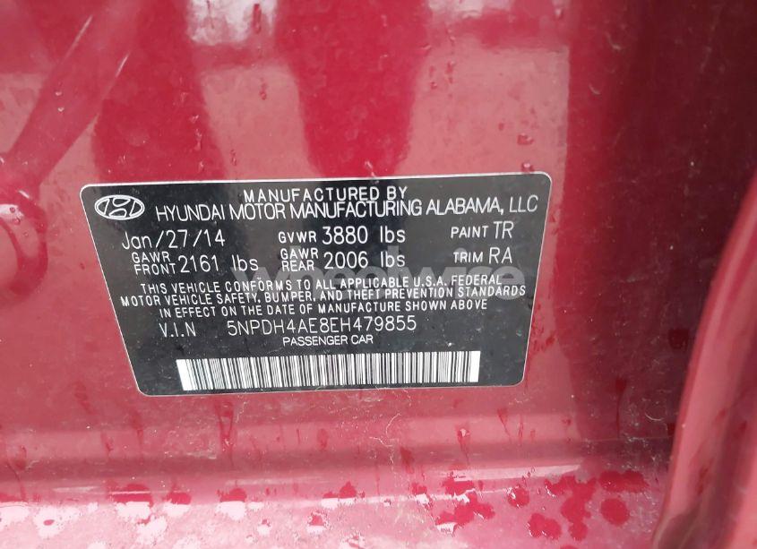 Photo 9 of 2014 Hyundai Elantra SE (VIN 5NPDH4AE8EH479855)