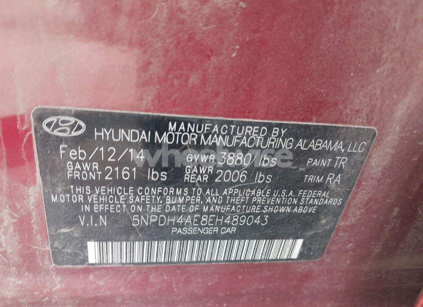 Photo 9 of 2014 Hyundai Elantra SE (VIN 5NPDH4AE8EH489043)