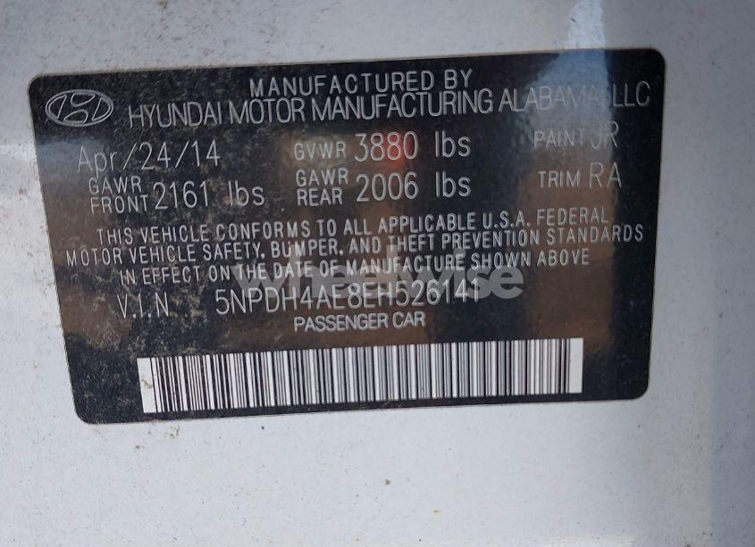 Photo 9 of 2014 Hyundai Elantra SE (VIN 5NPDH4AE8EH526141)