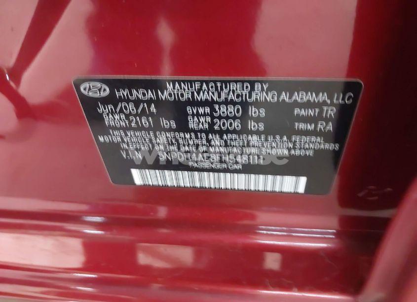 Photo 9 of 2015 Hyundai Elantra SE (VIN 5NPDH4AE8FH548111)