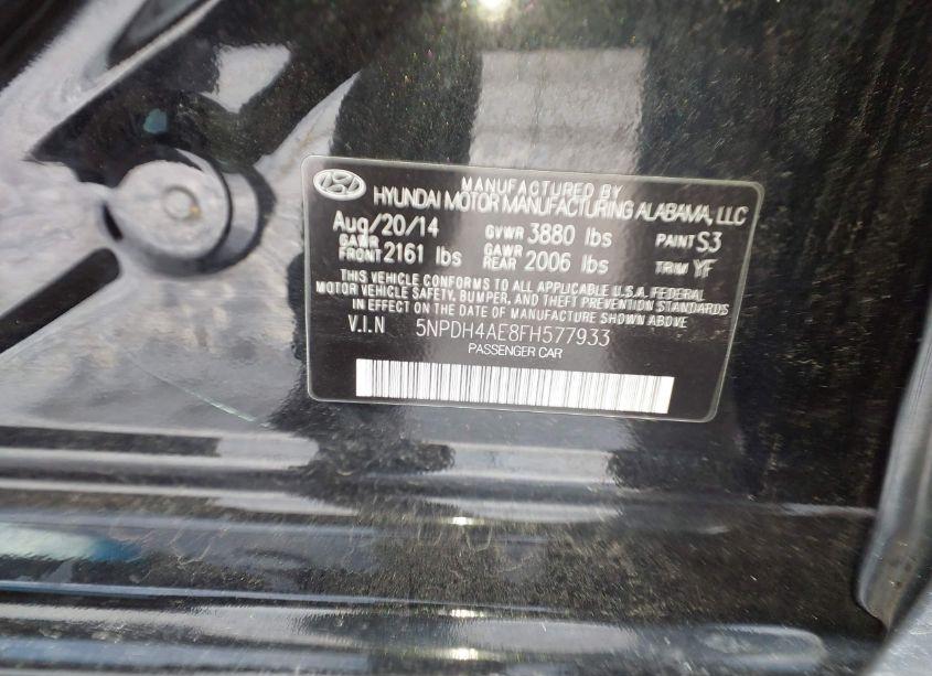 Photo 9 of 2015 Hyundai Elantra SE (VIN 5NPDH4AE8FH577933)