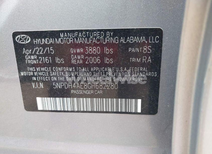 Photo 9 of 2016 Hyundai Elantra SE (VIN 5NPDH4AE8GH682280)