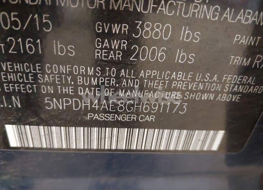 Photo 9 of 2016 Hyundai Elantra SE (VIN 5NPDH4AE8GH691173)