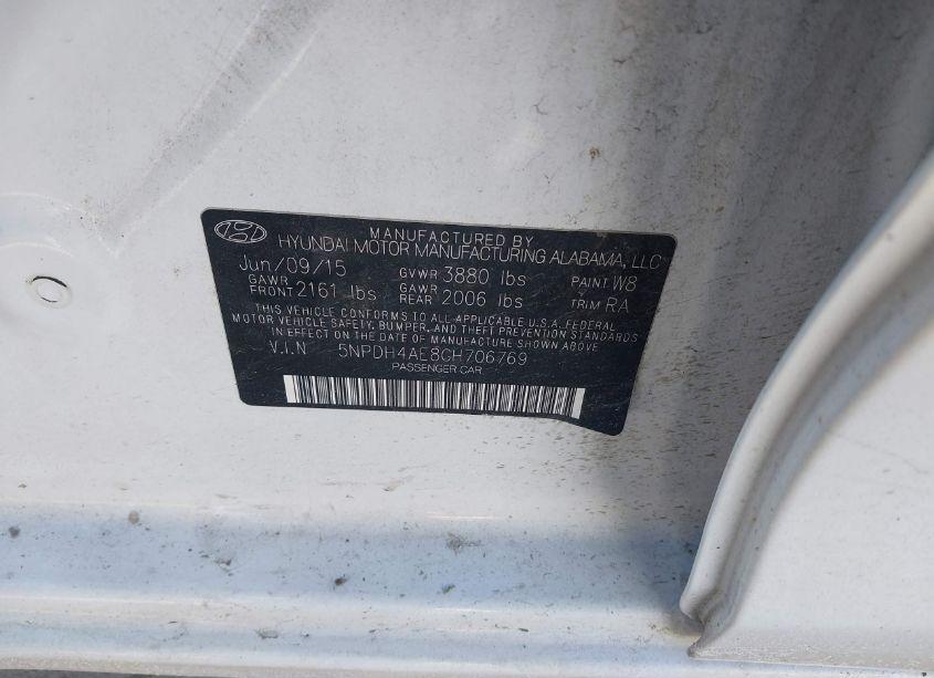 Photo 9 of 2016 Hyundai Elantra SE (VIN 5NPDH4AE8GH706769)