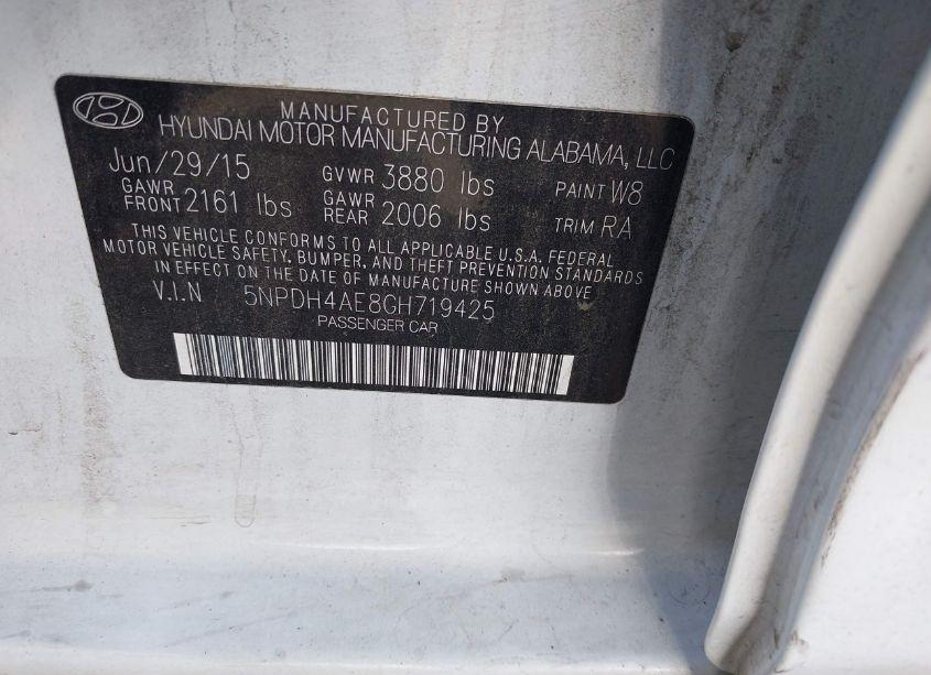 Photo 9 of 2016 Hyundai Elantra SE (VIN 5NPDH4AE8GH719425)