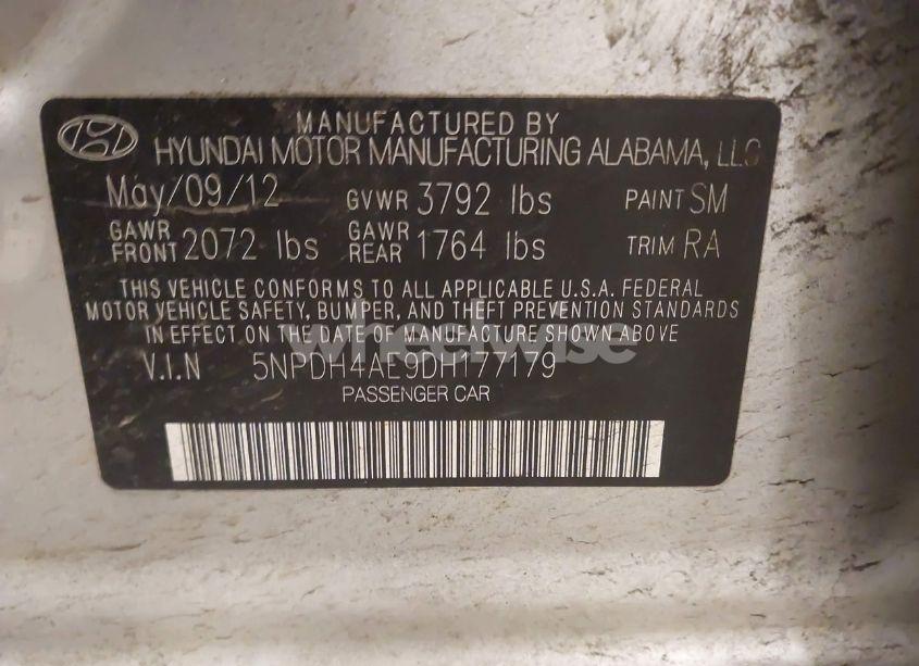 Photo 9 of 2013 Hyundai Elantra GLS (VIN 5NPDH4AE9DH177179)