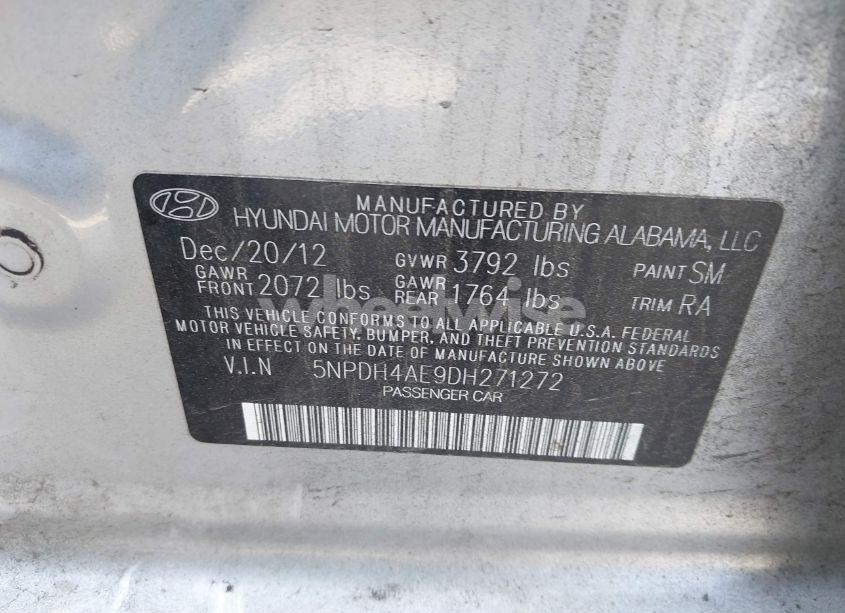 Photo 9 of 2013 Hyundai Elantra GLS (VIN 5NPDH4AE9DH271272)