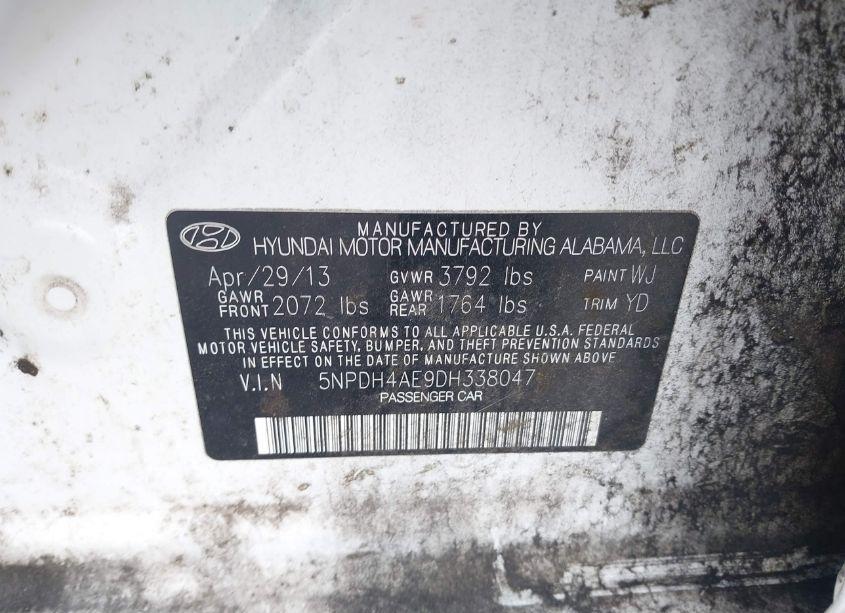 Photo 9 of 2013 Hyundai Elantra GLS (VIN 5NPDH4AE9DH338047)