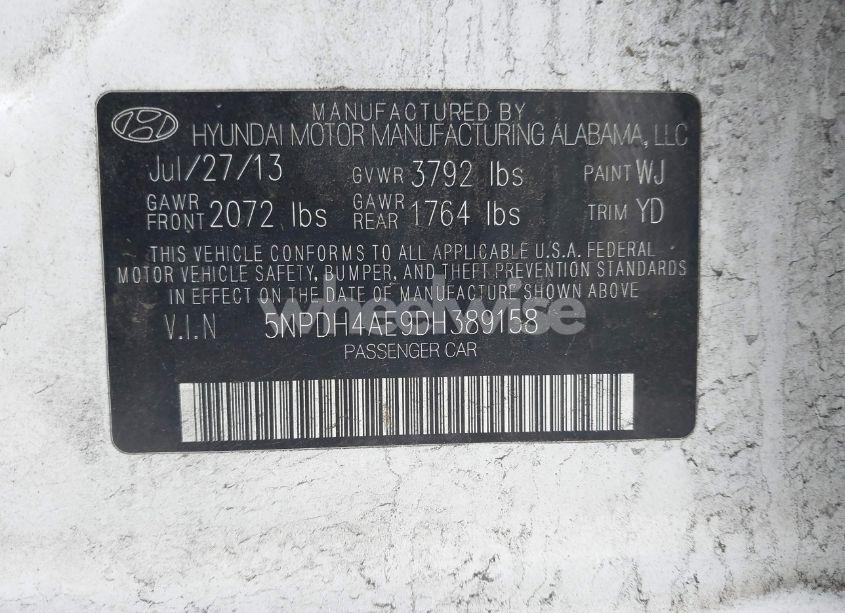 Photo 9 of 2013 Hyundai Elantra GLS (VIN 5NPDH4AE9DH389158)