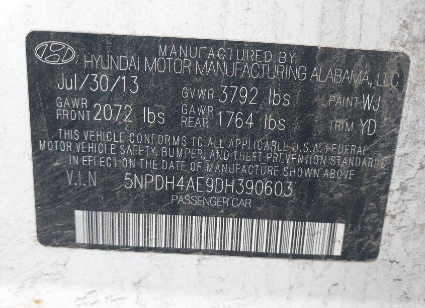 Photo 9 of 2013 Hyundai Elantra GLS (VIN 5NPDH4AE9DH390603)