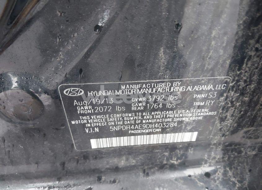 Photo 9 of 2013 Hyundai Elantra LIMITED (VIN 5NPDH4AE9DH403284)