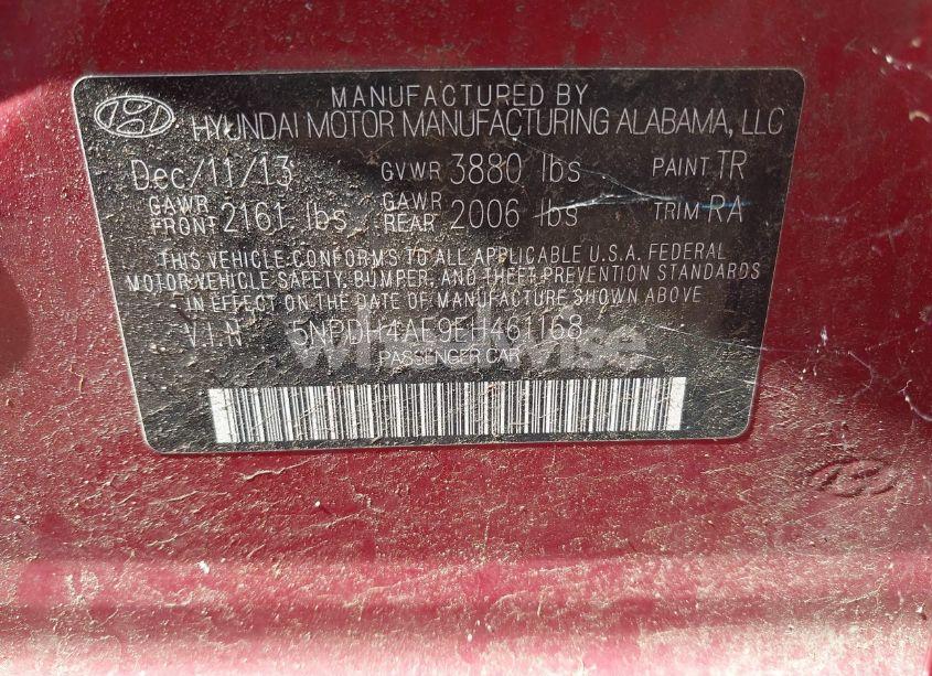 Photo 9 of 2014 Hyundai Elantra SE (VIN 5NPDH4AE9EH461168)