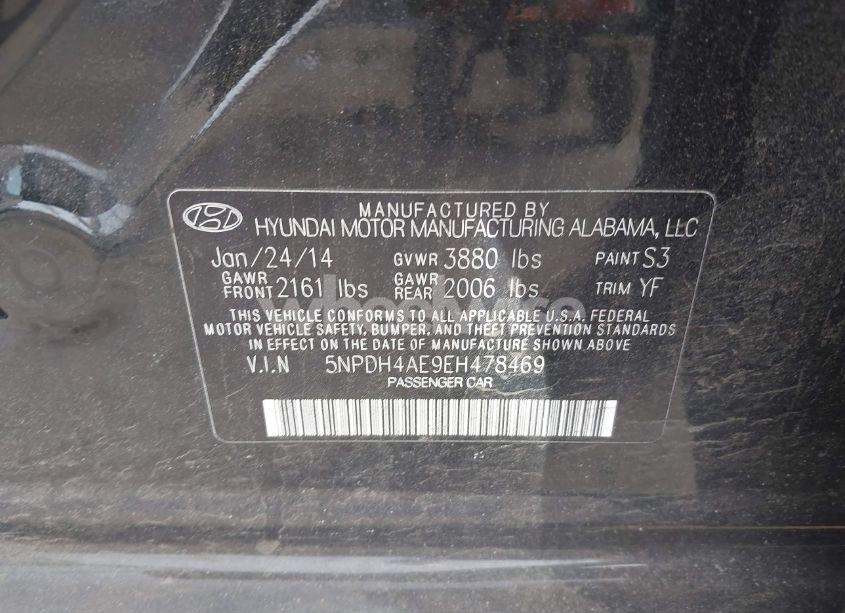 Photo 9 of 2014 Hyundai Elantra SE (VIN 5NPDH4AE9EH478469)