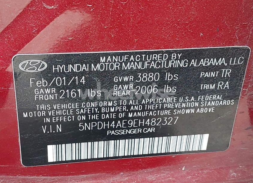 Photo 9 of 2014 Hyundai Elantra SE (VIN 5NPDH4AE9EH482327)