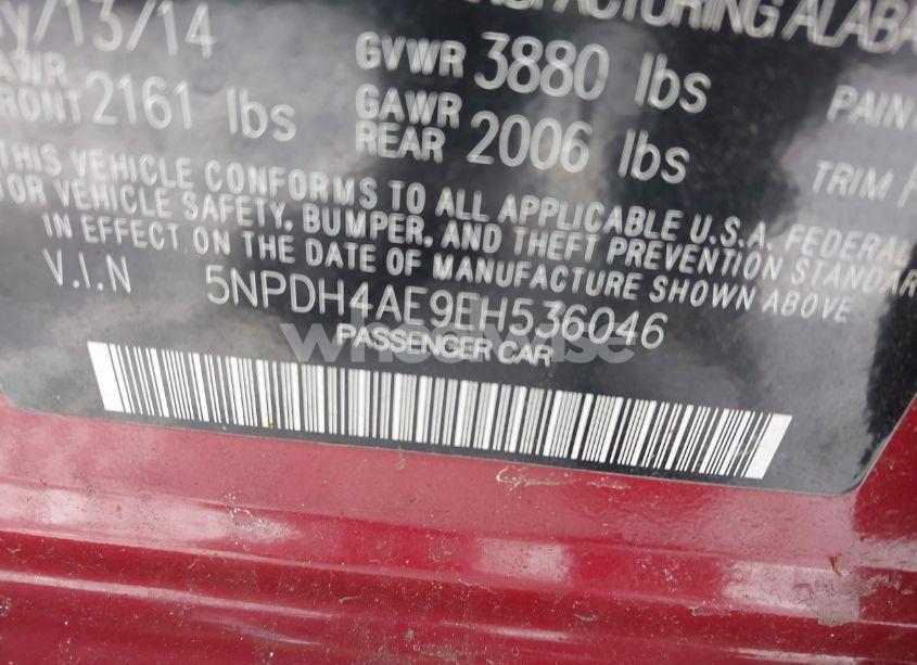 Photo 9 of 2014 Hyundai Elantra SE (VIN 5NPDH4AE9EH536046)