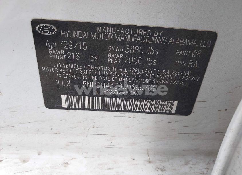Photo 9 of 2016 Hyundai Elantra SE (VIN 5NPDH4AE9GH686709)