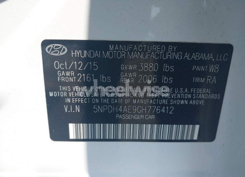 Photo 9 of 2016 Hyundai Elantra SE (VIN 5NPDH4AE9GH776412)