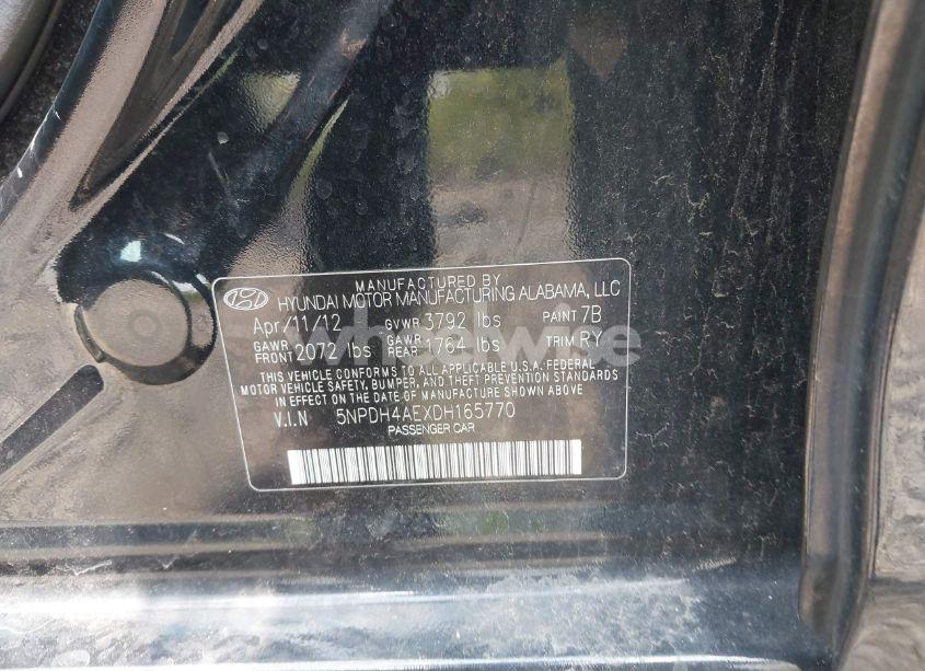 Photo 9 of 2013 Hyundai Elantra LIMITED (VIN 5NPDH4AEXDH165770)