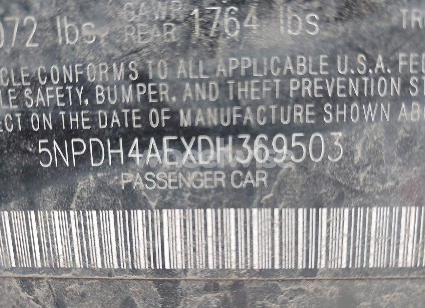 Photo 9 of 2013 Hyundai Elantra GLS (VIN 5NPDH4AEXDH369503)