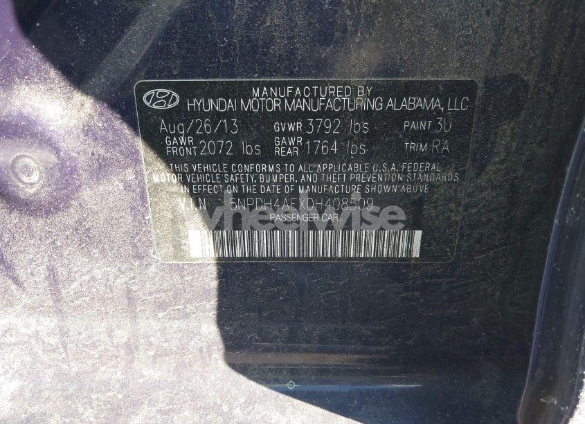 Photo 9 of 2013 Hyundai Elantra GLS (VIN 5NPDH4AEXDH408509)