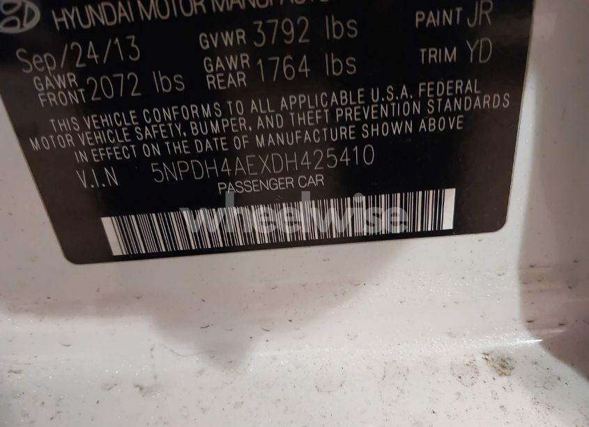 Photo 9 of 2013 Hyundai Elantra GLS (VIN 5NPDH4AEXDH425410)