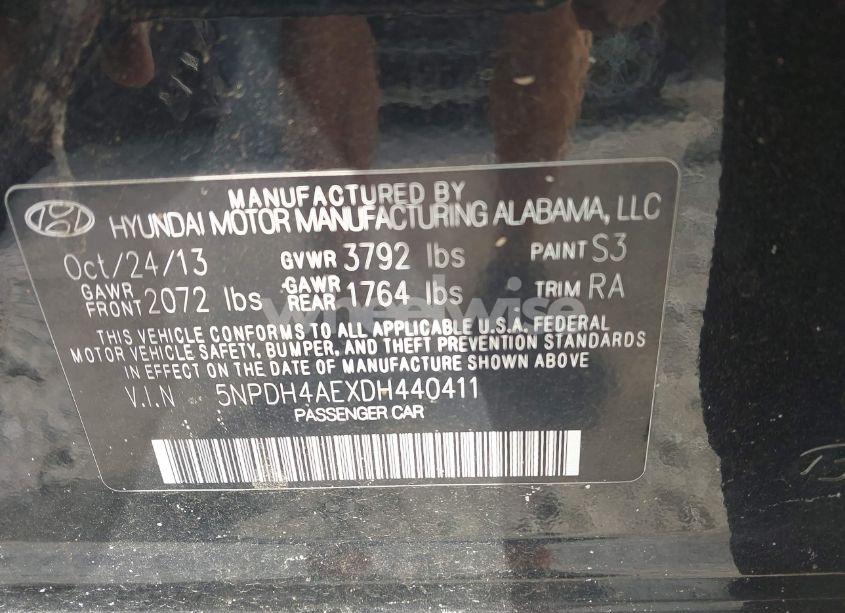 Photo 9 of 2013 Hyundai Elantra GLS (VIN 5NPDH4AEXDH440411)