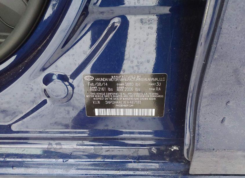 Photo 9 of 2014 Hyundai Elantra SE (VIN 5NPDH4AEXEH487181)